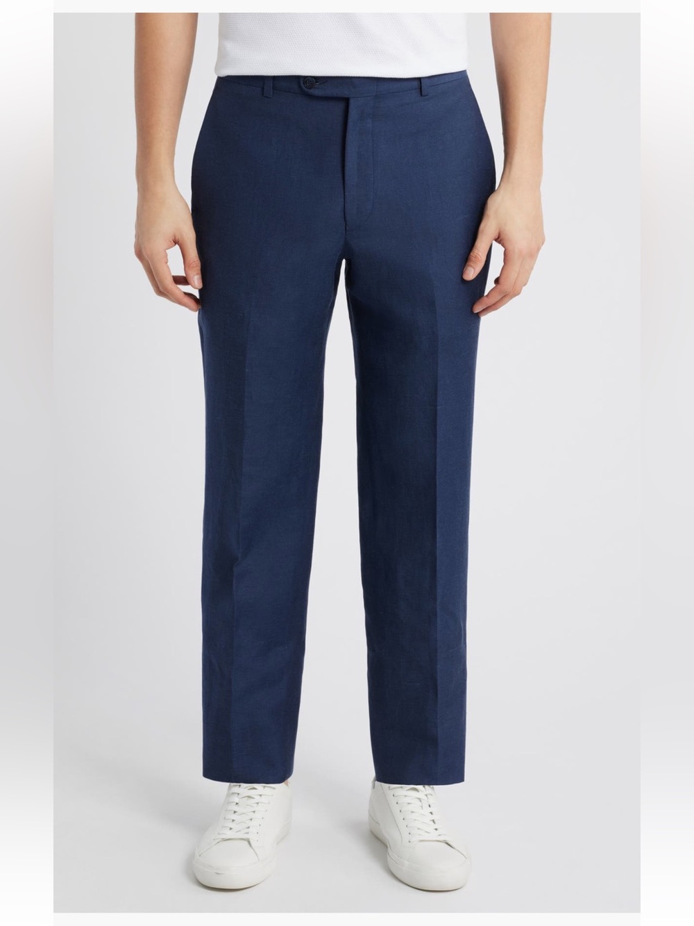 Peter Millar Harker Navy Flat Front Wool & Linen Dress Pants Blue size 36 NWT